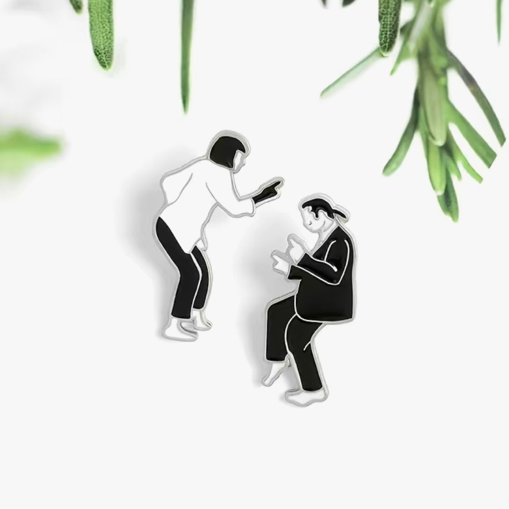🎶 New! Set of 2 Pulp Fiction Movie Enamel Famous Dance Pins